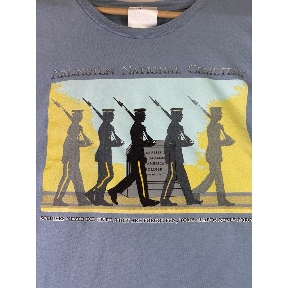 Vintage Military T Shirt Mens 2XL Tomb Of The Unknown Soldier Blue